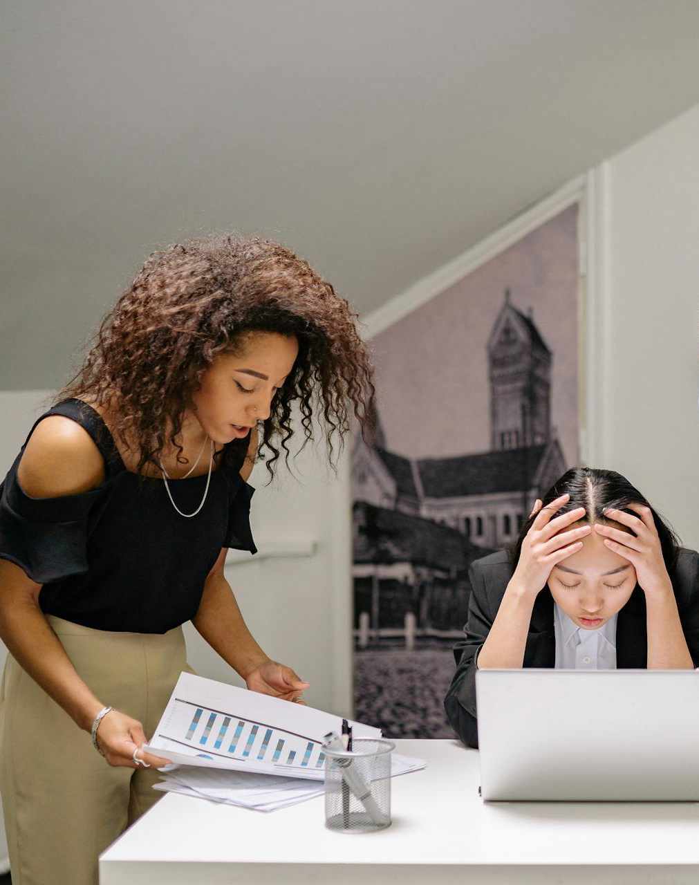 sales-frustration-two-female-coworkers sales-frustration-two-female-coworkers